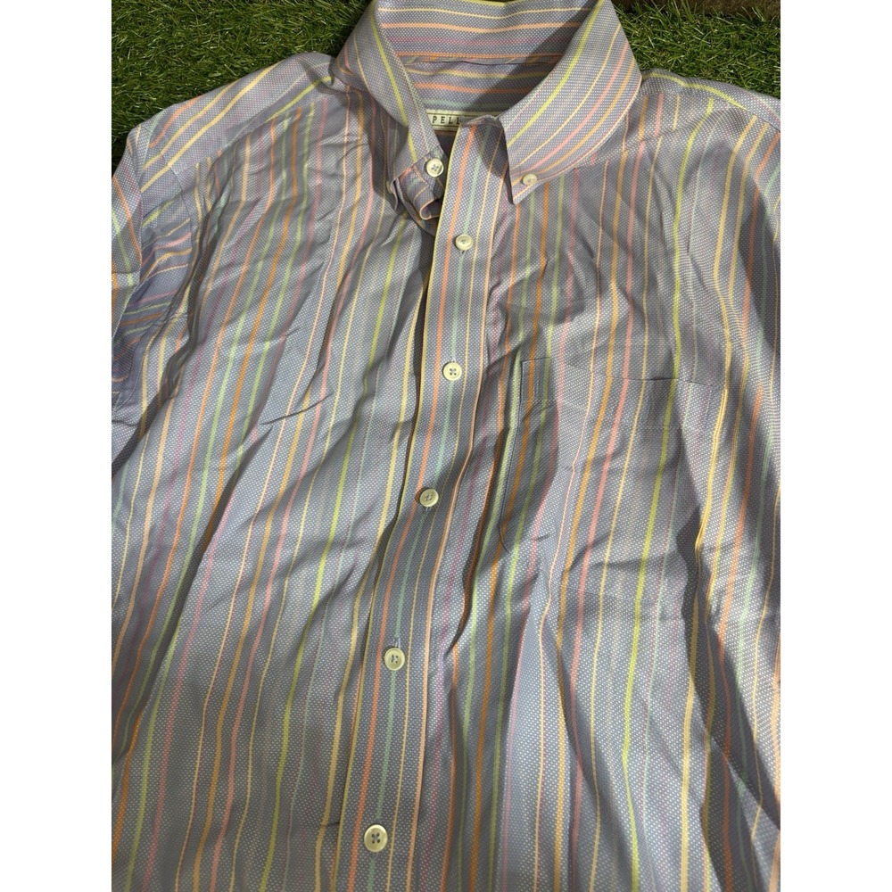 Pell & Co. Men's Pastel Stripe Button-Down‎ Shirt Size L Long Sleeve Casual